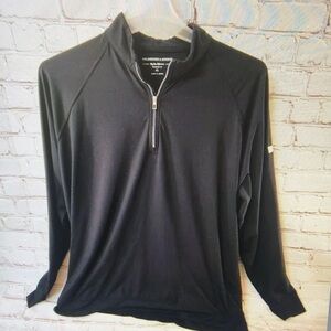 Black Quarter-Zip Long Sleeve Pullover